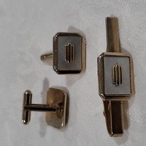 Men's Cufflinks Tie Bar Set Vintage